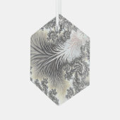 氷結霜の降りた晶がフラ凍っていクタルファインアート ガラスオーナメント (正面左)