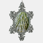 氷被覆松針冬植物学 スノーフレークピューターオーナメント (左)