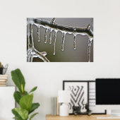 氷金ゴールド反射の氷柱 ポスター (ホームオフィス)