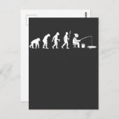 氷釣り進化エンジェルおもしろいユーモア ポストカード (正面/裏面)