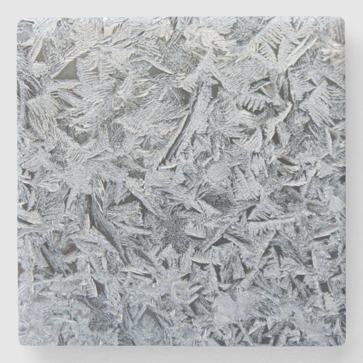 氷霜の結晶テクスチャイメージ ストーンコースター (正面)