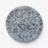 氷霜の結晶テクスチャイメージ ペーパープレート (正面)