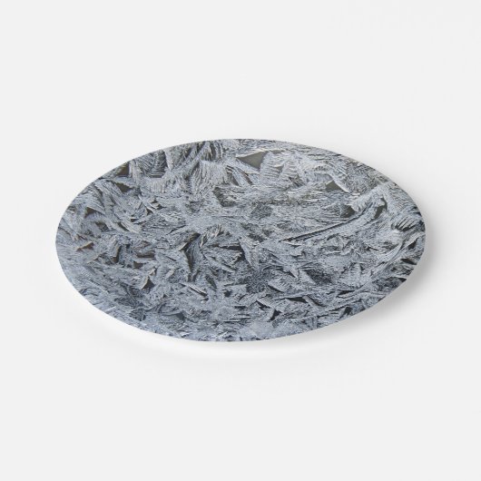 氷霜の結晶テクスチャイメージ ペーパープレート (アングル)