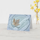 氷霜の降りたにモメ凍っていジの葉 カード (黄色い花)