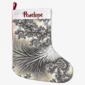 氷霜の降りたの結晶凍っていは名前とフラクタルに見える ラージクリスマスストッキング (正面)