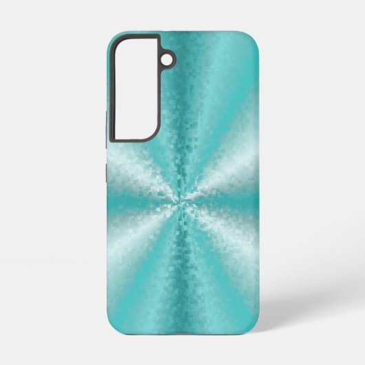 氷青と緑の3Dブロック SAMSUNG GALAXYケース (裏面)