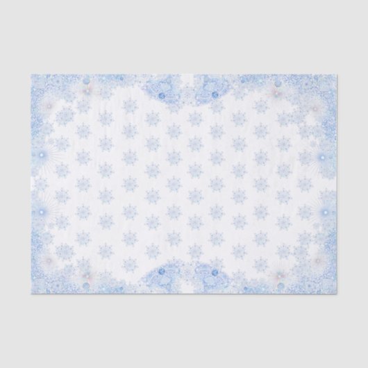 氷青の雪の結晶の包装紙 薄葉紙 (正面)