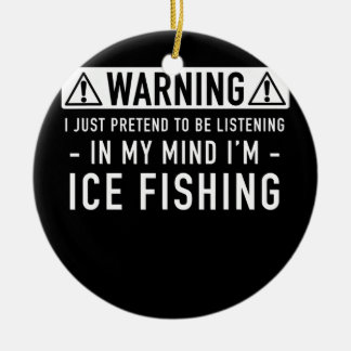氷魚釣り贈り物 セラミックオーナメント