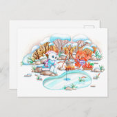 氷魚釣り ポストカード (正面/裏面)