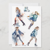 氷 – スケートで滑る誕生日招待状、氷スケートで滑るパーティー 招待状 (裏面)