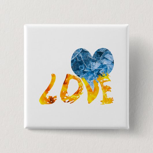 氷 – 温まる愛 缶バッジ (正面)