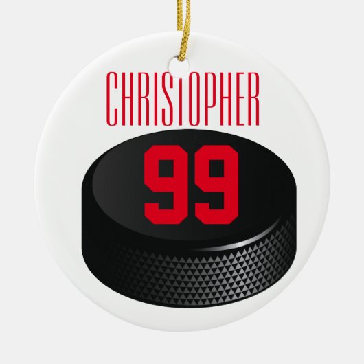 氷Hocky -クリスマスのオーナメント セラミックオーナメント (正面)