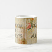永久にそしてヴィンテージを常に開花します コーヒーマグカップ (中央)