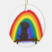 永久にで私のハートのオーナメント(黒い実験室) セラミックオーナメント (左)