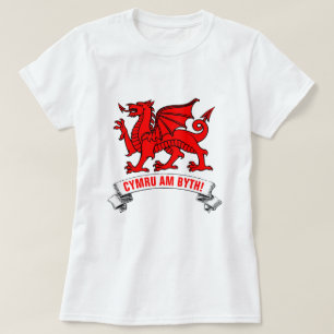 永久にウェールズの赤いドラゴンウェールズ Tシャツ