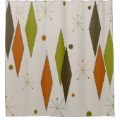 永久にダイヤモンドの世紀半ばのスタイル シャワーカーテン (正面)