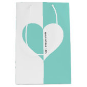 永久にティール（緑がかった色）の青あなた及び私結婚式の続きのパーティー ミディアムペーパーバッグ (正面)