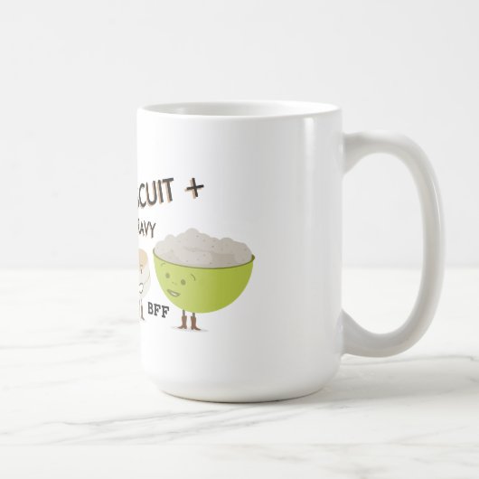 永久にビスケット及びグレービーの親友のおもしろマグカップ コーヒーマグカップ (右)