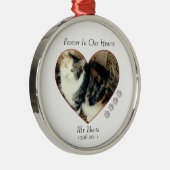 永久にペット記念のオーナメントはあなたの写真を加えます メタルオーナメント (右)