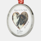 永久にペット記念のオーナメントはあなたの写真を加えます メタルオーナメント (左)