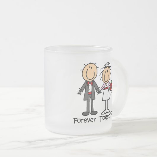 永久に一緒にTシャツおよびギフト フロストグラスマグカップ (正面右)