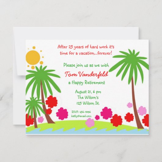 永久に休暇の退職のパーティの招待状 招待状 (正面)