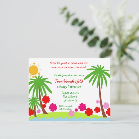 永久に休暇の退職のパーティの招待状 招待状 (スタンド正面)