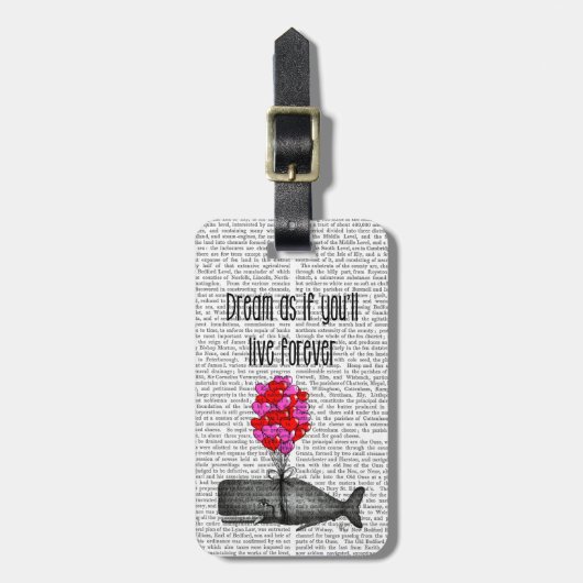 永久に住んでいるように夢を見て下さい ラゲッジタグ (正面縦)