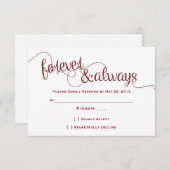 永久に及び常にRSVP 出欠カード (正面/裏面)