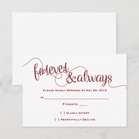 永久に及び常にRSVP 出欠カード (正面/裏面)