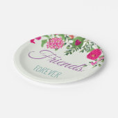 永久に友人のカラフルな花および蝶 ペーパープレート (アングル)
