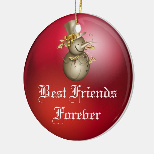 永久に友人のハートのクリスマスのオーナメント セラミックオーナメント (左)