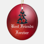 永久に友人のハートのクリスマスのオーナメント セラミックオーナメント (左)