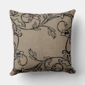 永久に友人の花のCrewel仕事の効果のバーラップ クッション (裏面)
