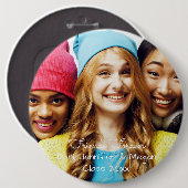 永久に友人! 大きい写真、卒業のクラス 缶バッジ (正面&裏面)