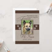 永久に愛されたペット悔やみや弔慰 カード (正面/裏面インサイチュ)