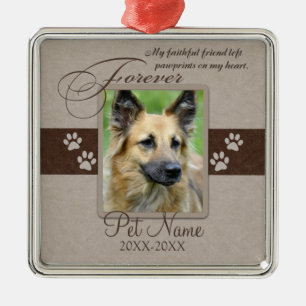 永久に愛されたペット悔やみや弔慰 メタルオーナメント