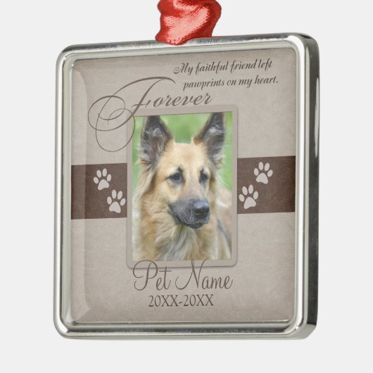 永久に愛されたペット悔やみや弔慰 メタルオーナメント (左)