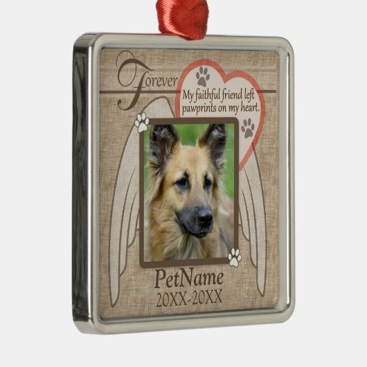 永久に愛された天使によってはペット悔やみや弔慰のカスタムが飛びます メタルオーナメント (右)