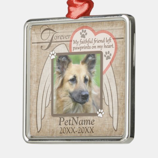 永久に愛された天使によってはペット悔やみや弔慰のカスタムが飛びます メタルオーナメント (左)