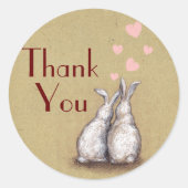 永久に愛バニーのカスタムはステッカー感謝していしています ラウンドシール (正面)