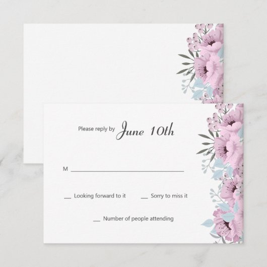 永久に愛RSVPカードで 招待状 (正面/裏面)