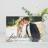 永久に感謝しているモダンな書道の結婚式 サンキューカード (スタンド正面)