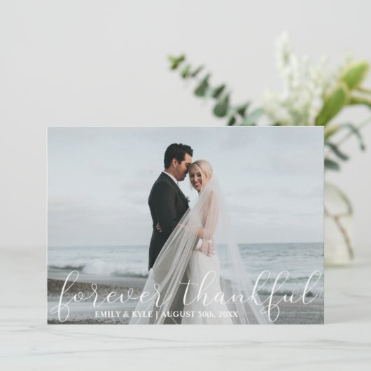 永久に感謝している白い結婚式は写真感謝していしています カード (スタンド正面)