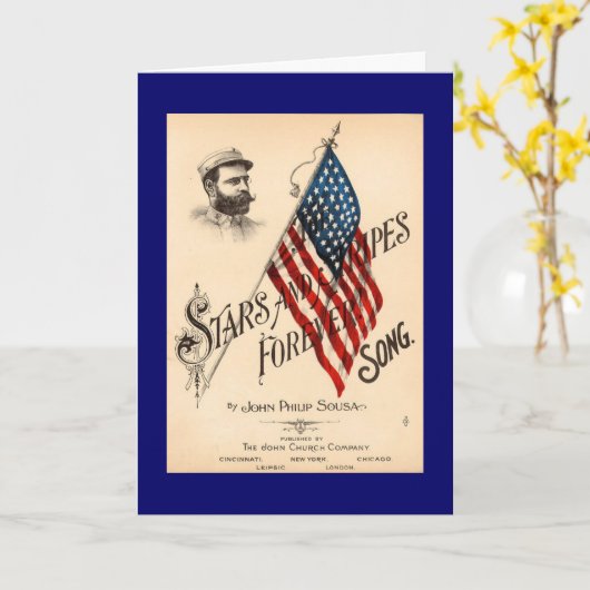 永久に星条旗 カード (黄色い花)