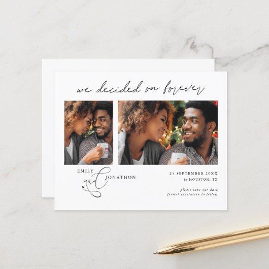 永久に決定された予算2枚の写真の保存日付 (正面/裏面インサイチュ)