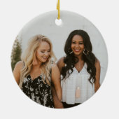 永久に海軍及びバーガンディの花の親友のカスタム セラミックオーナメント (裏面)