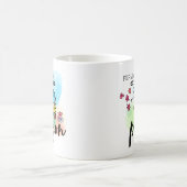 永久に疲れ果てたハトイラストレーション コーヒーマグカップ (中央)