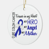 永久に私のハートの母結腸癌で セラミックオーナメント (左)