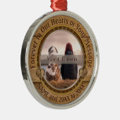 永久に私達のハートのオーナメントで、あなたの写真、文字 メタルオーナメント (右)